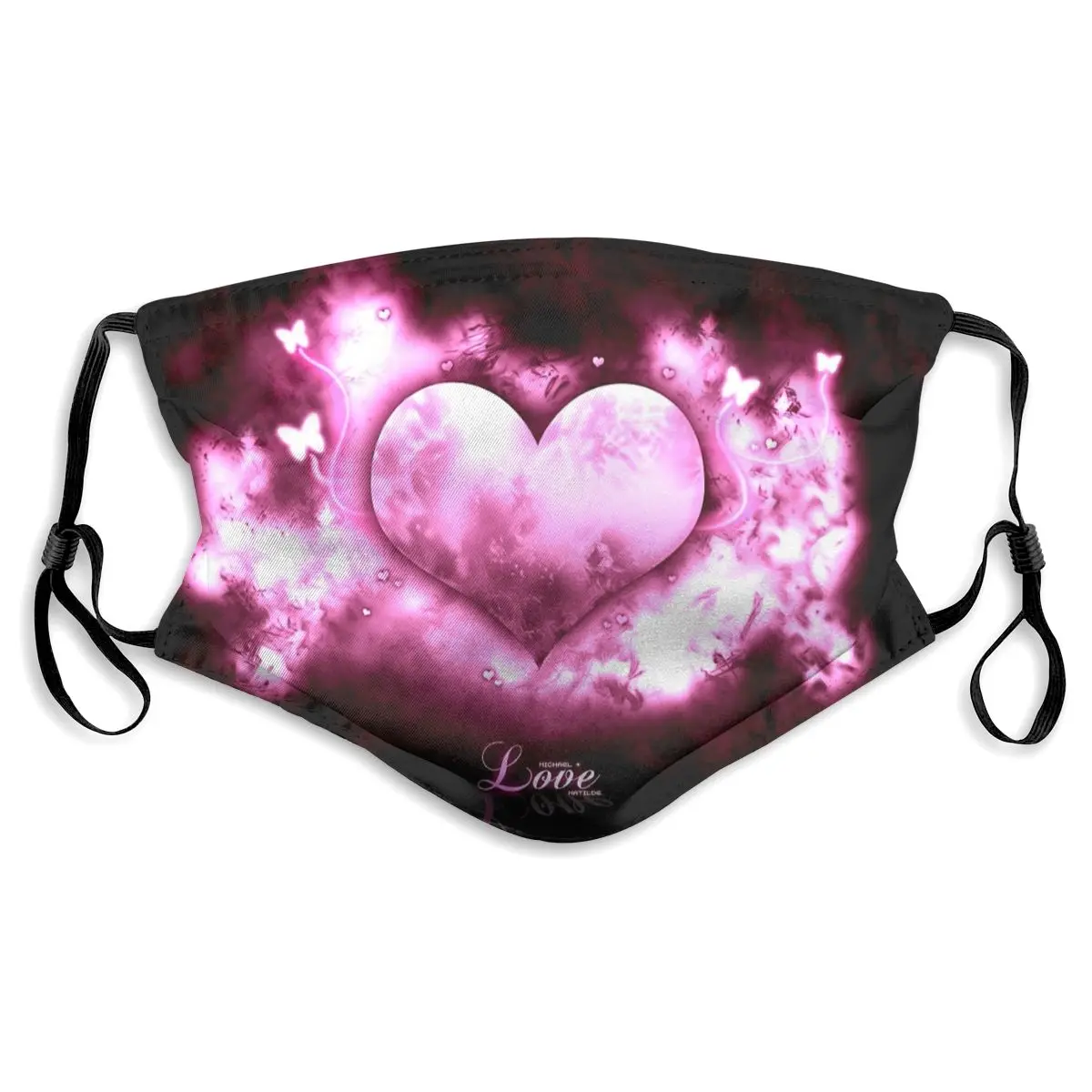 

3d print Pink Hearts Filter air mask gothic women/men dust-proof mask Pink Hearts ring patch boys/girls mask