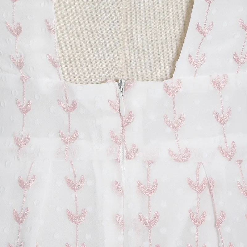 

2021 Summer V-neck Polka Dot Sexy Long Skirt Bowknot Back Hollow High Waist Dress Fashion Temperament Sweet Vestidos 13A106