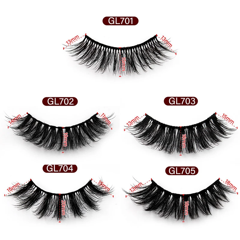 

5 Pairs False Eyelashes Faux Mink Lashes 3D Multilayer Natural Fake Eyelashes Full Volume Wispies Fluffy Eye Lash Extension New