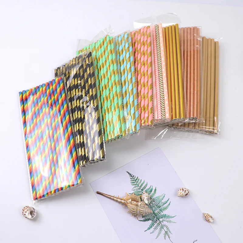 25 шт. розовые бумажные соломинки для свадебного украшения годовщина бумажная