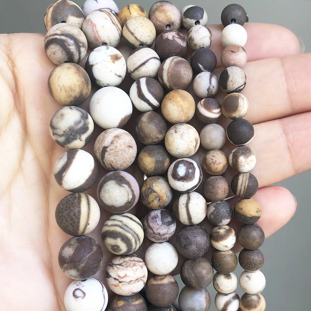 Бусины Из Натурального матового австралийского зебры Jaspers 6 8 10 мм круглые бусины