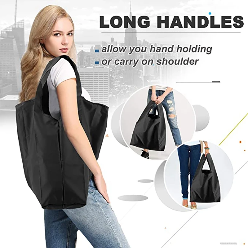 

Tote Bags Gift Bags for Grocery Shopping Reusable 6 Bags Machine Washable Foldable Ripstop Totes