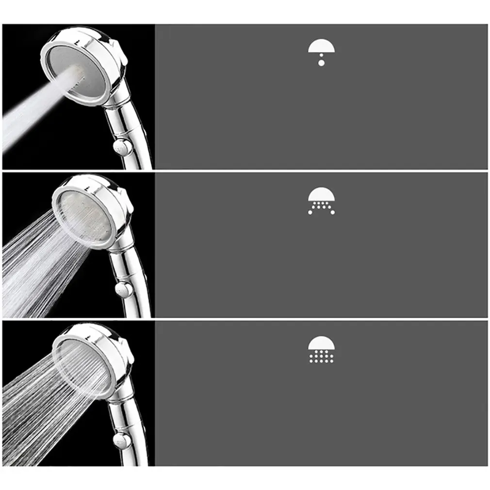 

Portable Size 3 Gears Handheld Home Pressurized Shower Head ABS Shower Mirror Hand Shower Head Bathroom Accessories