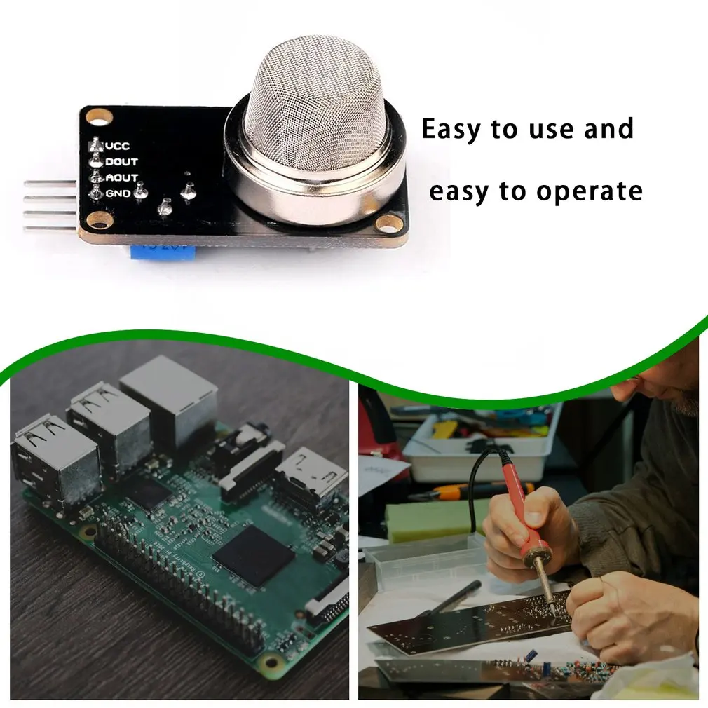 

MQ-135 Smoke Gas Sensor Module Liquefied Natural Gas Module Smoke Module High Performance Double Panel Design