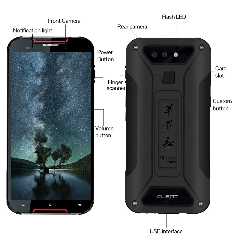 Cubot Quest Lite Android 9 0 3 ГБ 32 MT6761 четырехъядерный спортивный телефон 5 ''IP68