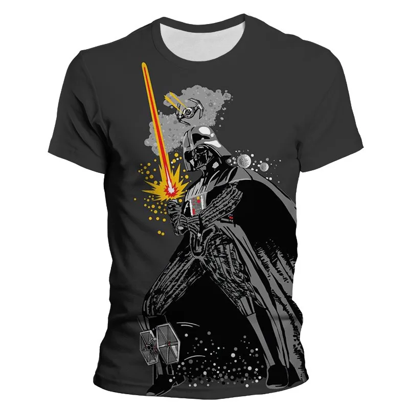 

Футболка мужская оверсайз в стиле Звездных войн, модная тенниска с 3D принтом, свободная майка для детей, уличная одежда