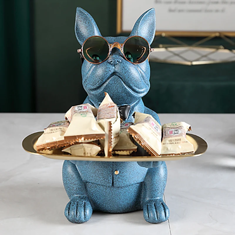 

Bulldog Statue Table Ornament Retro Sculptures Home Room Desktop Decor Multifunction Storage Miniatur Piggy Bank DFDS889
