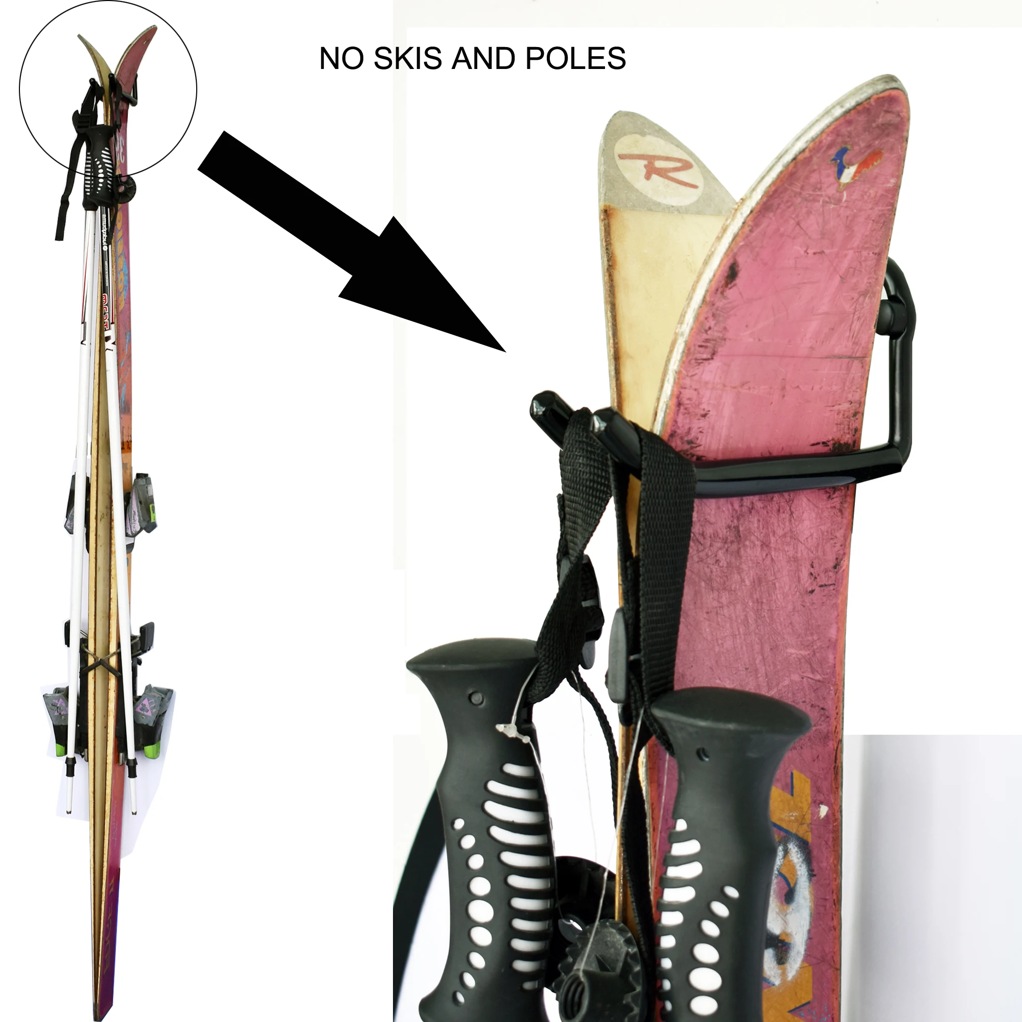 Настенный держатель для лыж стеллаж хранения без и палки царапин (3)|Санки тюбы| |