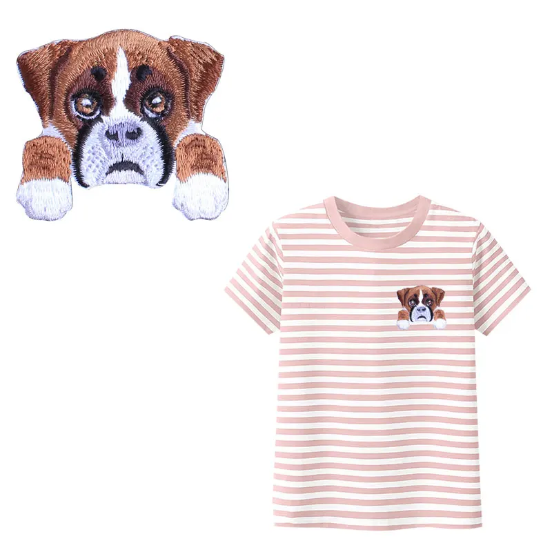 Собака значок Единорог передачи тепла патчи для одежды в полоску патч уровень