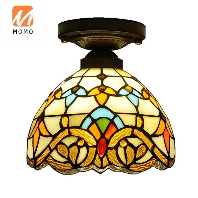 

small European ceiling lamps corridors balcony and kitchen lamps are lighting art glass