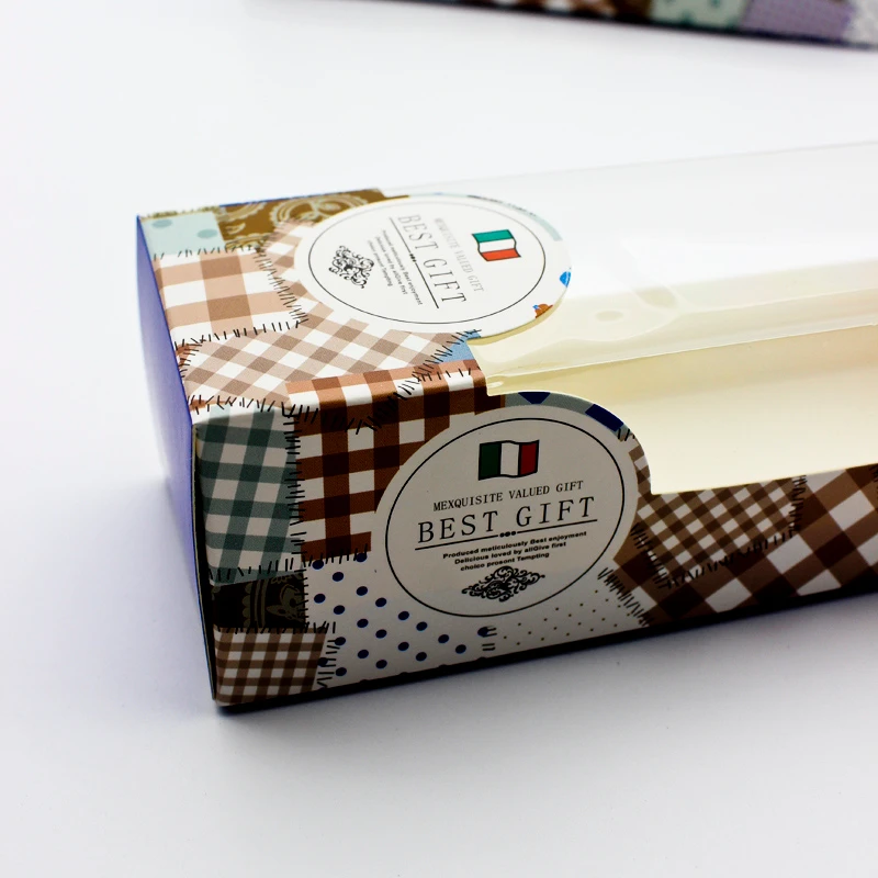 50 шт. рулонные коробки для торта маленькая коробка макарон с окном итальянский