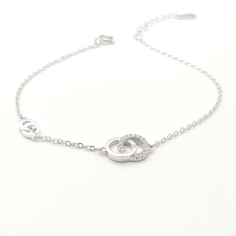 SL2006071 Hot sale beautiful S925 sterling silver net red rose gold Letters-C bracelet 2020 | Украшения и аксессуары