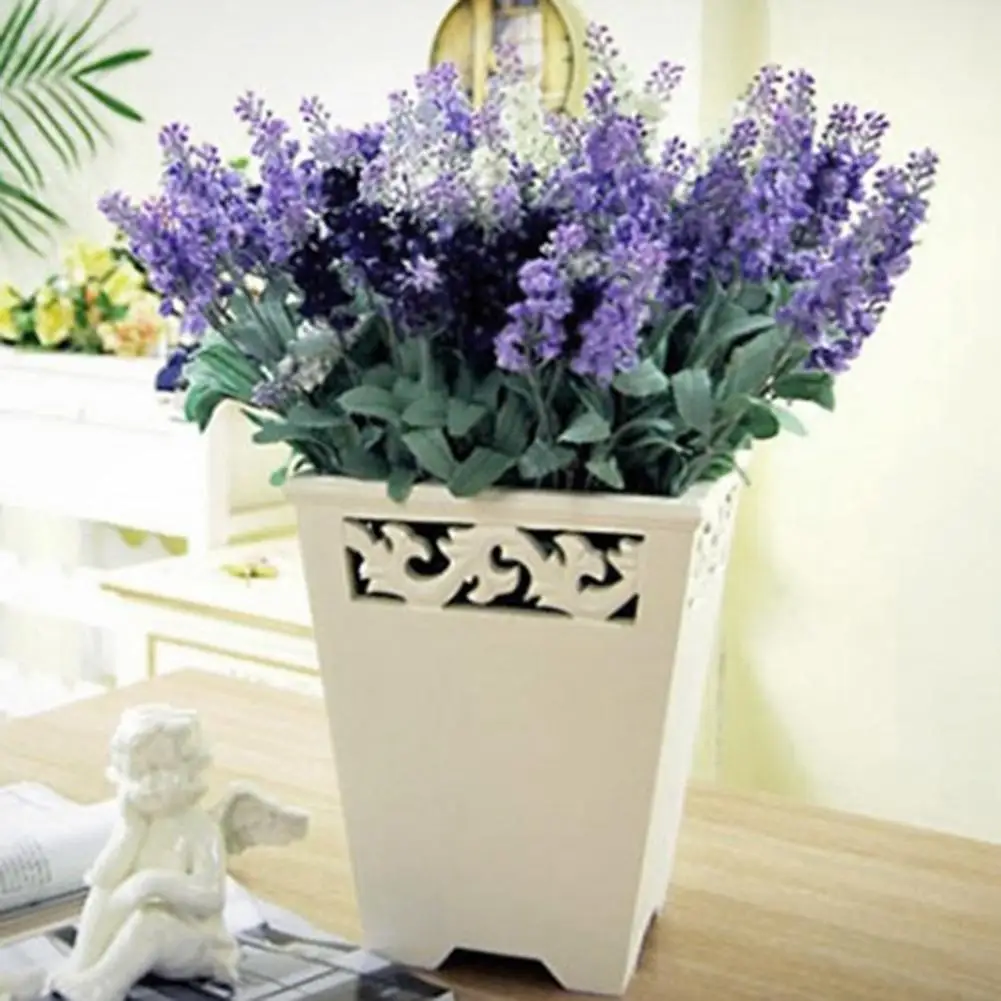 

Artificial Lavender Silk Flower Bouquet Wedding Home Party DIY Decor 10 Heads