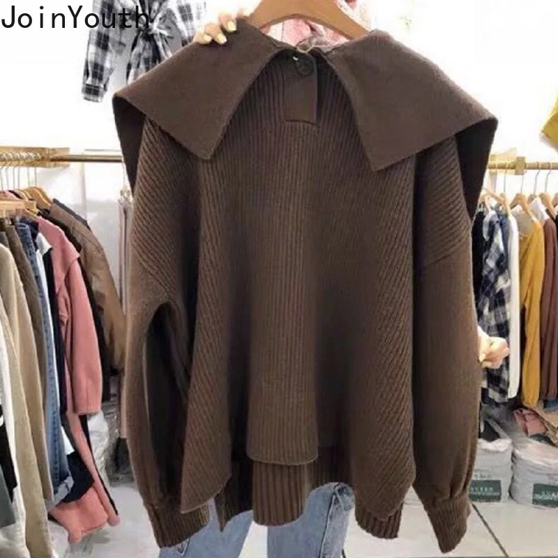 Женские свитера Joinyouth в японском стиле Модный пуловер свободного покроя с