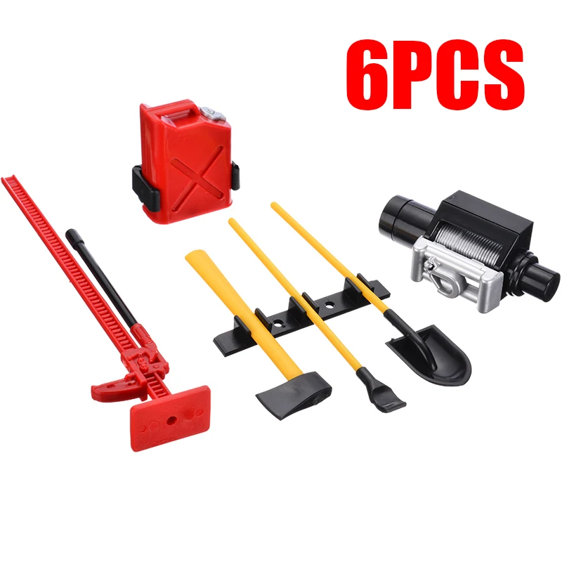 

6 шт./компл. инструменты для гусеницы декорация Лопата топор аксессуары инструменты для RC Рок Гусеничный грузовик аксессуары для дистанцион...