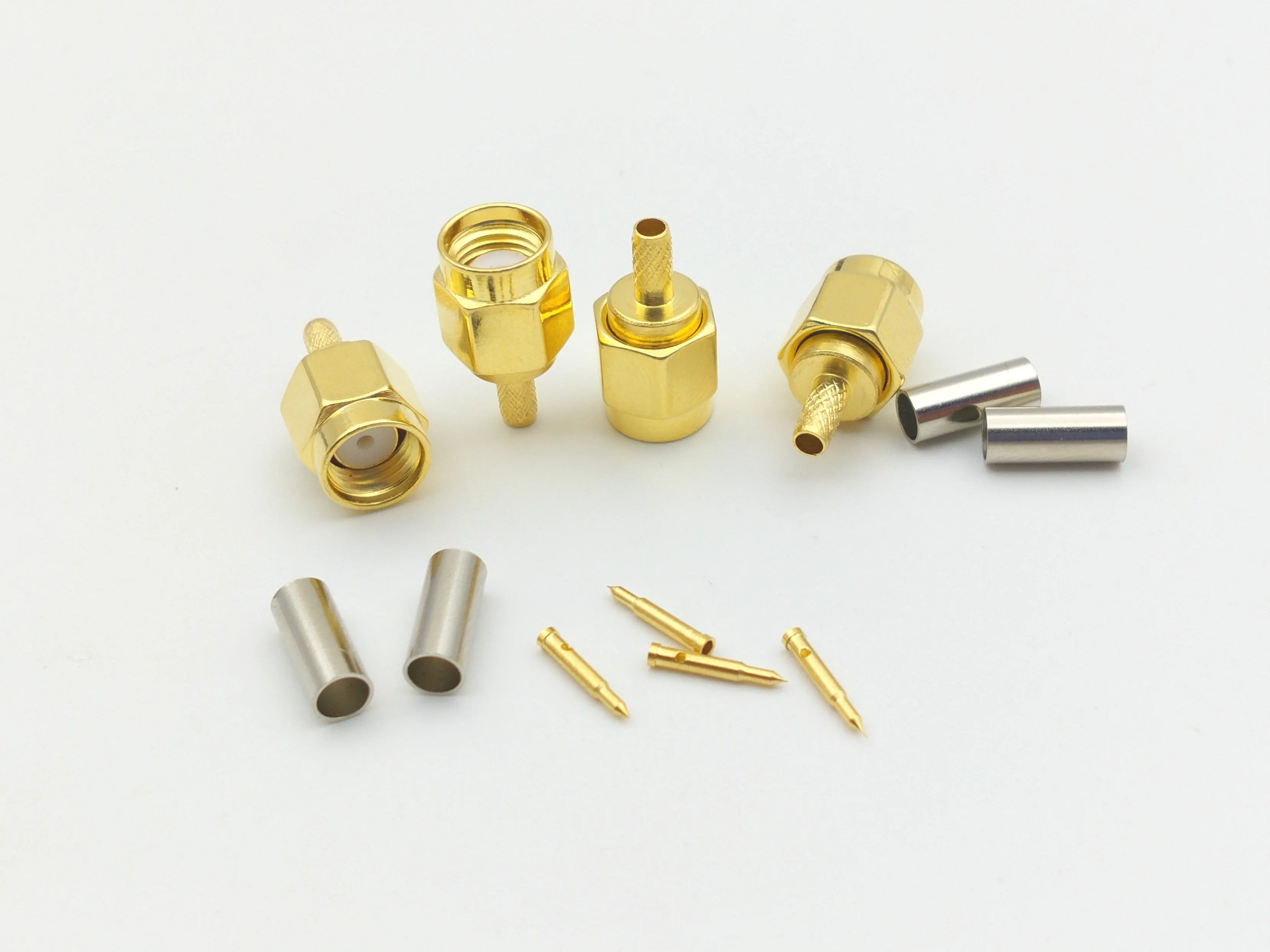 

100PCS RP-SMA plug straight connector for RG316 LMR100 RG174 cable