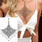 Временная тату-наклейка, сексуальный цветок, кружевная мандала, тату на грудь, талию, переводная искусственная татуировка, тату для взрослых