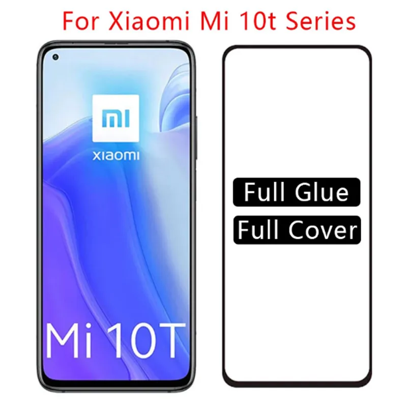 

Full Cover Tempered Glass for xiaomi mi10t lite Mi10 t light mi 10 t Pro Protective Glass on ksiomi xiomi 10t Mi 10t light Film