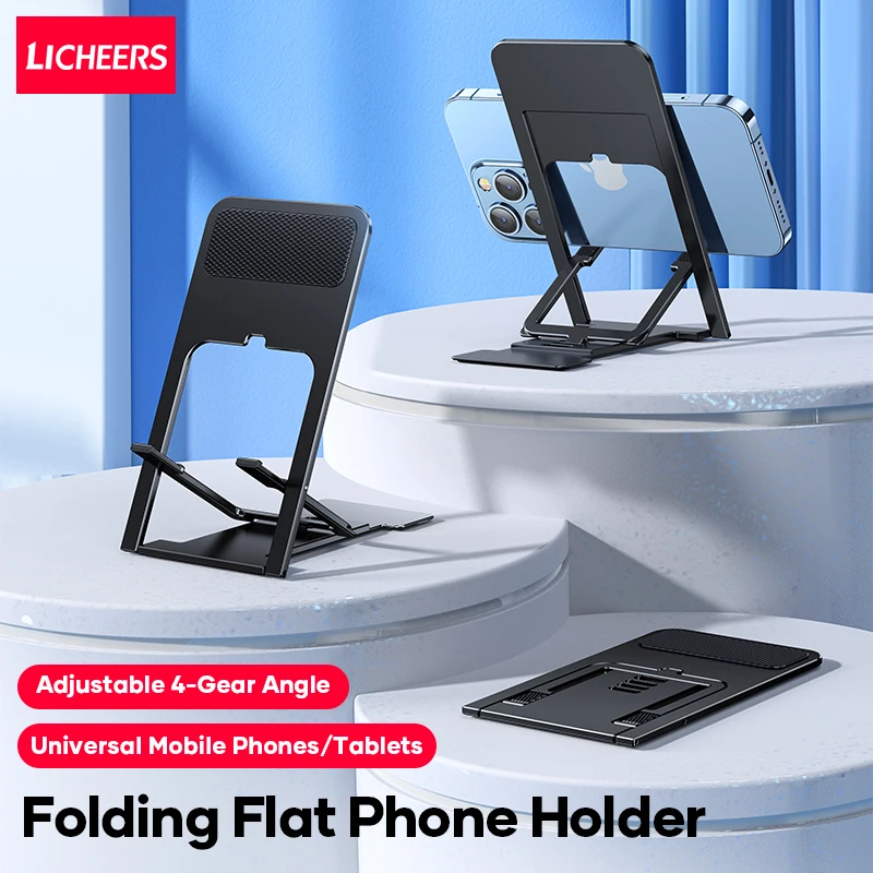 

LICHEERS Mini Tablet Stand Desktop Adjustable Folding Holder for iPhone iPad Xiaomi Samsung Mobile Phone Universal Bracket