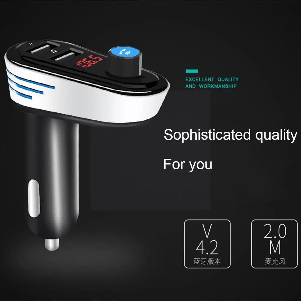 

Bluetooth-совместимый автомобильный комплект громкой связи беспроводной автомобильный дисковый плеер Fm U Usb Mp3 3.1a зарядное устройство передатчи...