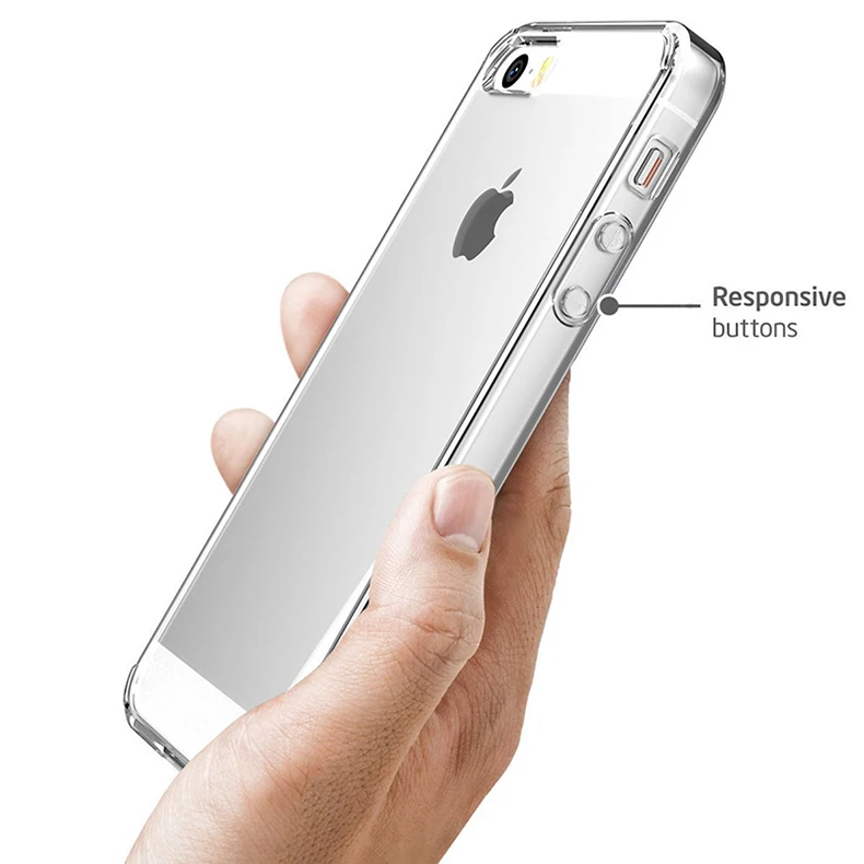 Чехол для iPhone SE 5S 5 TPU Силиконовый прочный прозрачный мягкий чехол для APPLE iPhone SE 5S 5 защитная задняя крышка