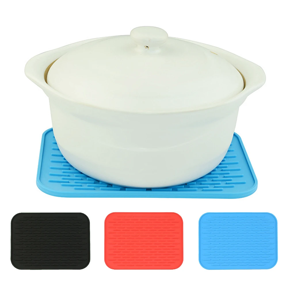 

Heat Resistant Cup Anti Bacterial Drainer Home Kitchen Cushion Dish Drying Mat Silicone Washer Tableware