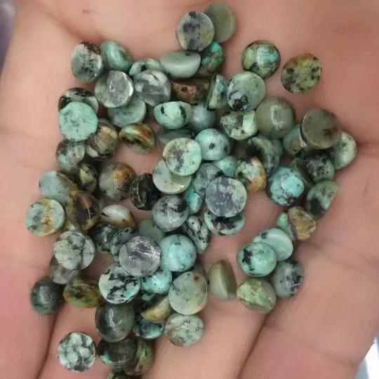 20 шт. Природный Африканский Бирюзовый Камень Кабошоны круглой формы 3 мм 4 6