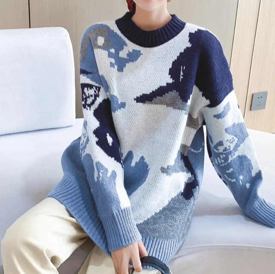 

Новинка 2022, женские свитера на осень и зиму, утепленные вязаные женские топы оверсайз в винтажном стиле