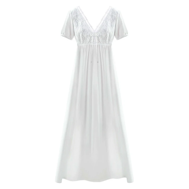 

Women's Cotton Lolita Dress Princess Vintage Palace Lace Style Embroidered Victorian Nightdress Lounge Sleepwear