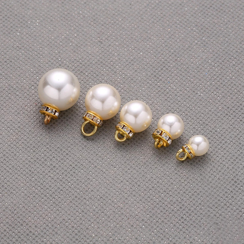 10 шт./лот декоративные пуговицы с имитацией жемчуга 8 14 мм стразы сделай сам