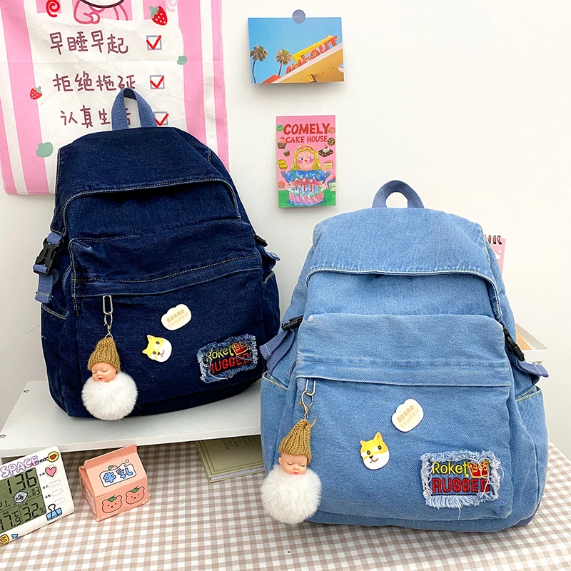 Джинсовый Рюкзак в стиле ретро многофункциональный рюкзак новинка 2021 женский