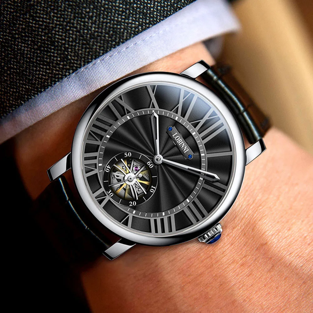 Часы наручные LOBINNI Мужские автоматические роскошные брендовые механические