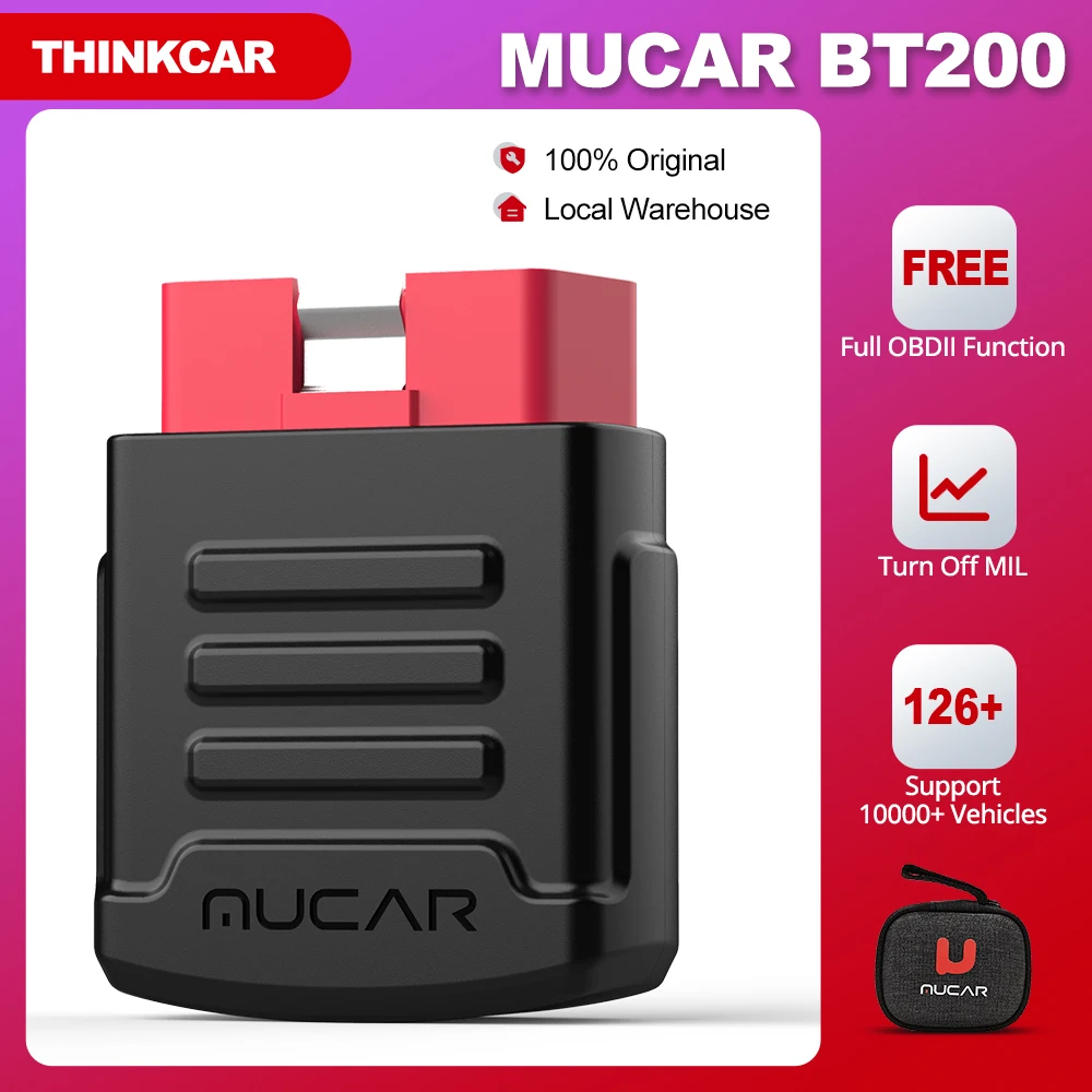 

Сканер THINKCAR MUCAR BT200 OBD2, считыватель кодов автомобиля, Bluetooth-совместимый, «сделай сам», автомобильный полный сканер, диагностические инструме...