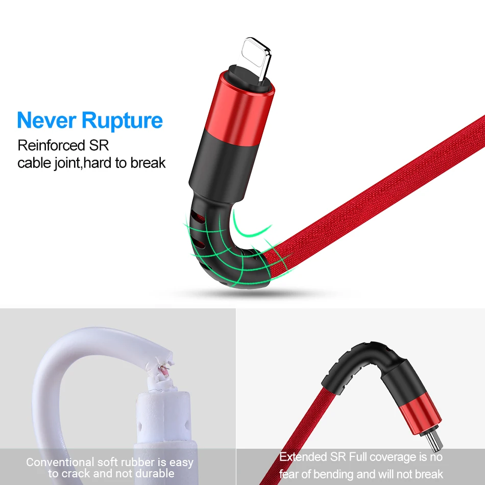 USB кабель для iPhone 11 Xs Max Xr X 8 7 6 6S iPad мобильный телефон 5A Быстрая зарядка нейлоновый