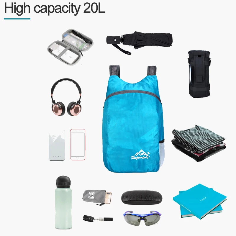 Легкий складной рюкзак 20 л ультралегкий спортивный для активного отдыха сумки