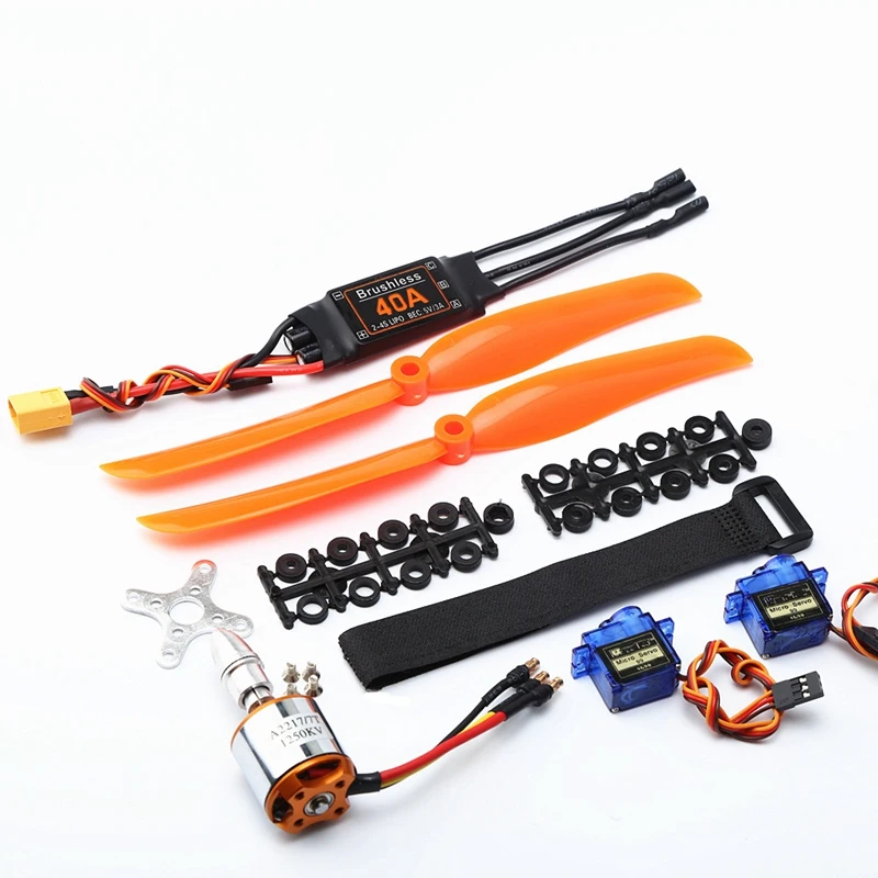 

A2217 1250KV бесщеточный двигатель 40A ESC XT60 разъем SG90 9G Mini Servo 8060 Пропеллер для радиоуправляемого самолета вертолета с неподвижным крылом