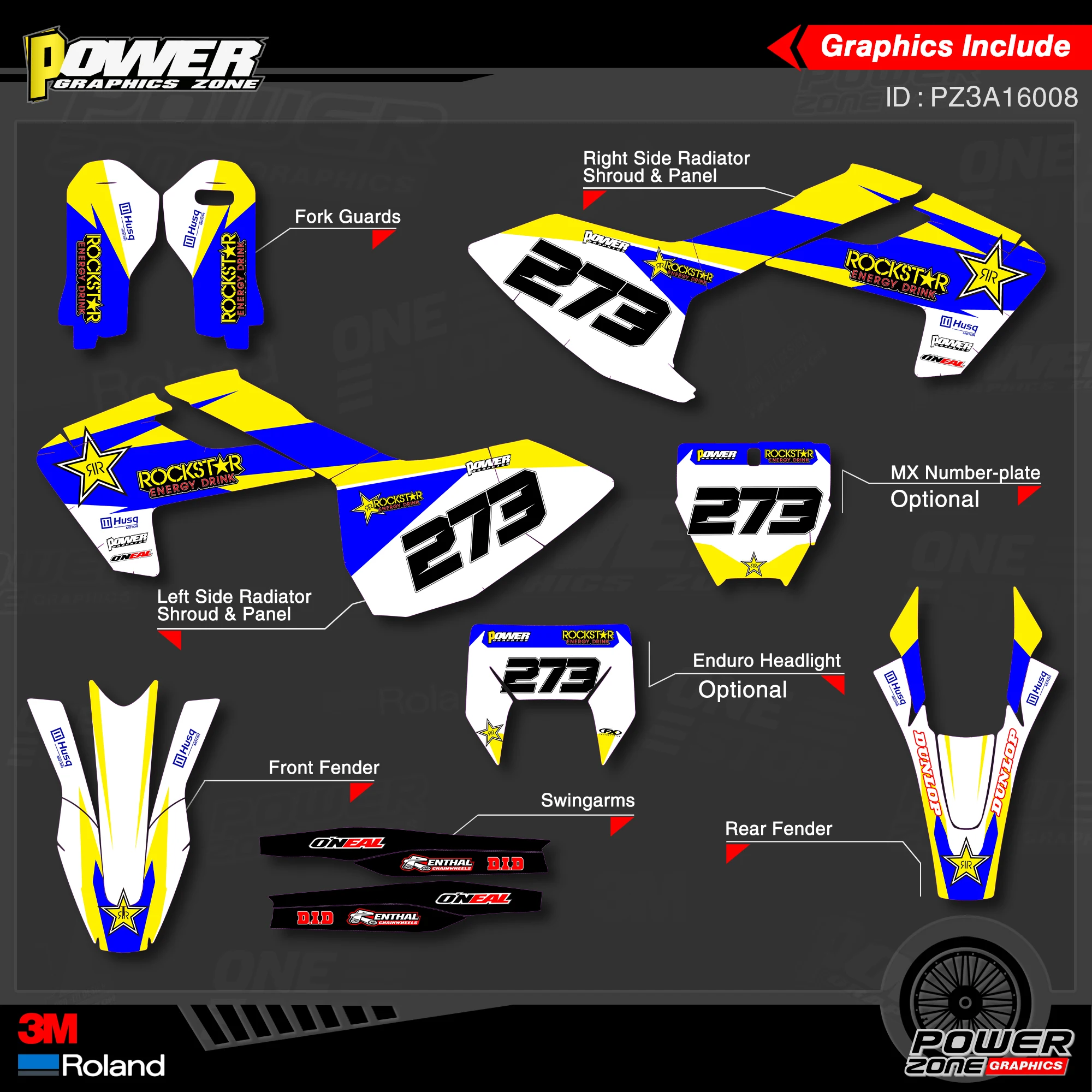 Персонализированные графические наклейки PowerZone Team 3M наклейка s Kit для Husqvarna Sticker