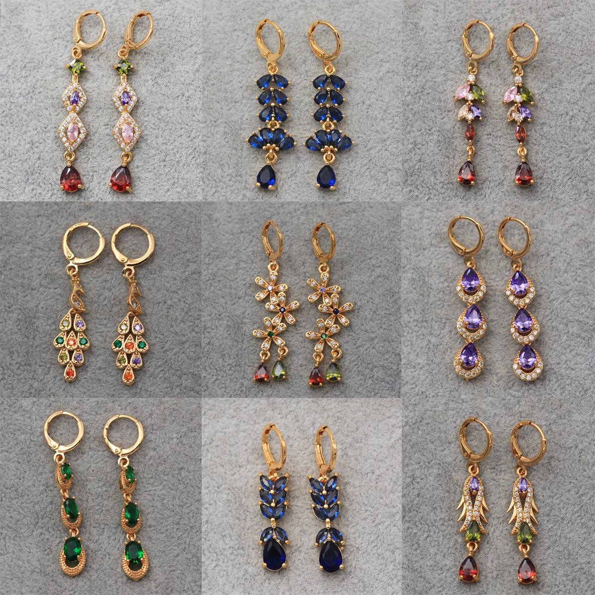 Серьги тренд капли воды с фианитом медные серьги золотым покрытием для женщин