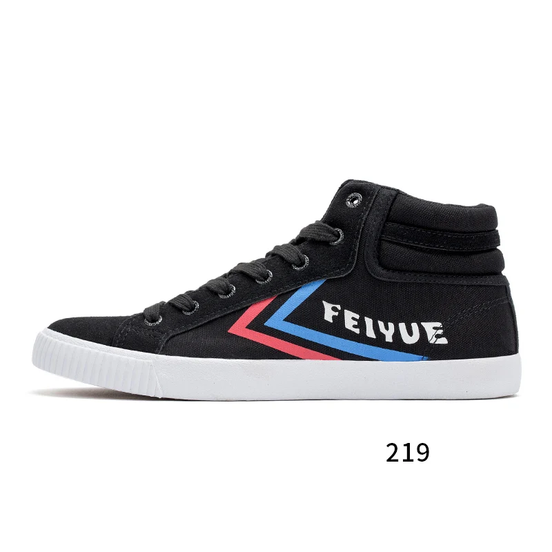 Черный Feiyue/Коллекция 218 года; парусиновая обувь с высоким берцем; Мужская и женская обувь; оригинальные кроссовки Knight; Повседневная дышащая Нескользящая Вулканизированная обувь на плоской подошве - Цвет: Черный
