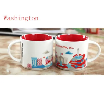 Global CollectionCeramic кружка с изображением города США чашка из твердого английского фарфора, Нью-Йорк, Los Angeles Pairs, Лондон, Англия, Япония, Орлеан Las Vega - Цвет: 20