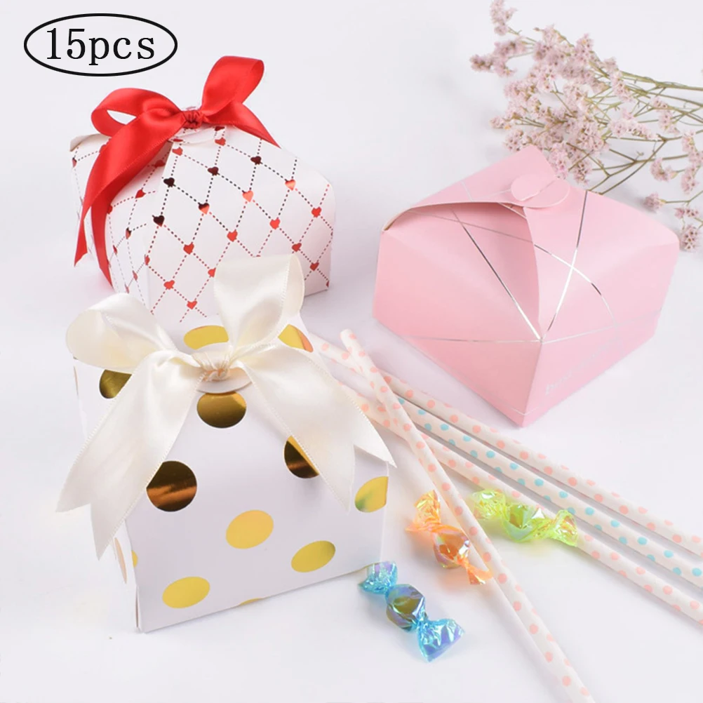 15 шт Романтических Свадебных коробок конфет и подарочных мешков для детского