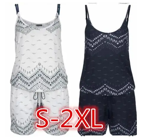 2021 summer Women Bohemian Casual Sleeveless sexy Printed Beach Jumpsuit Ladies Romper Trousers |