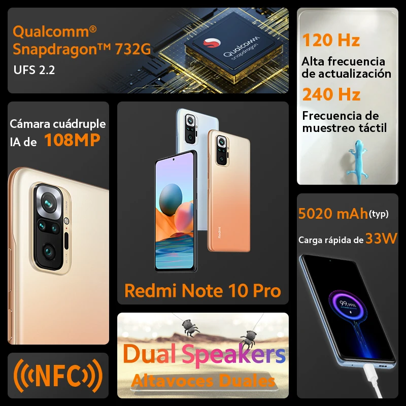 Смартфон Xiaomi Redmi Note 10 Pro камера 732 МП Snapdragon 120G Гц AMOLED дисплей | Мобильные телефоны и