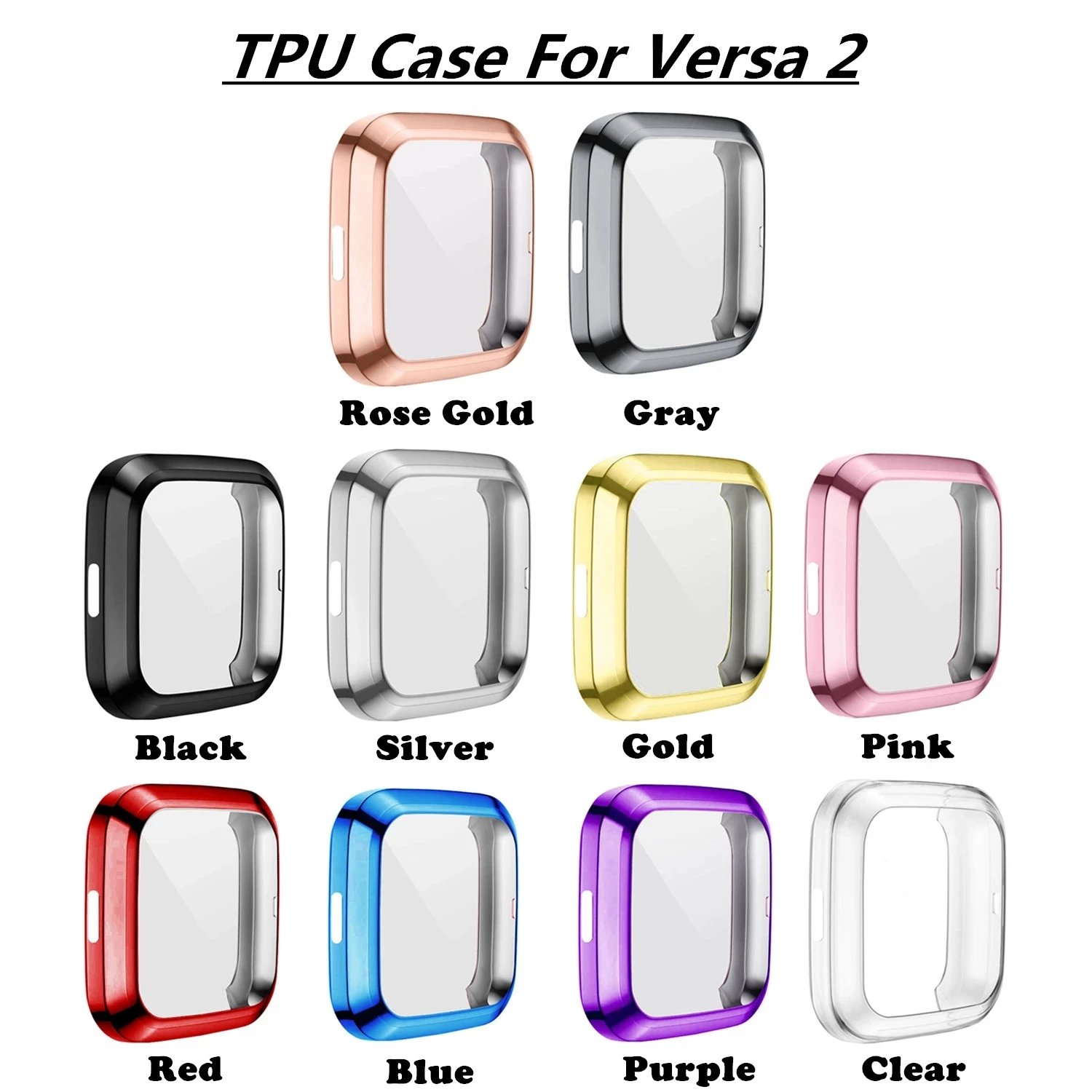 

Protective Case For Fitbit Versa Lite / Versa 2 / Versa TPU Cover Bumper With Screen Protector Smart Watch Shell Accessories