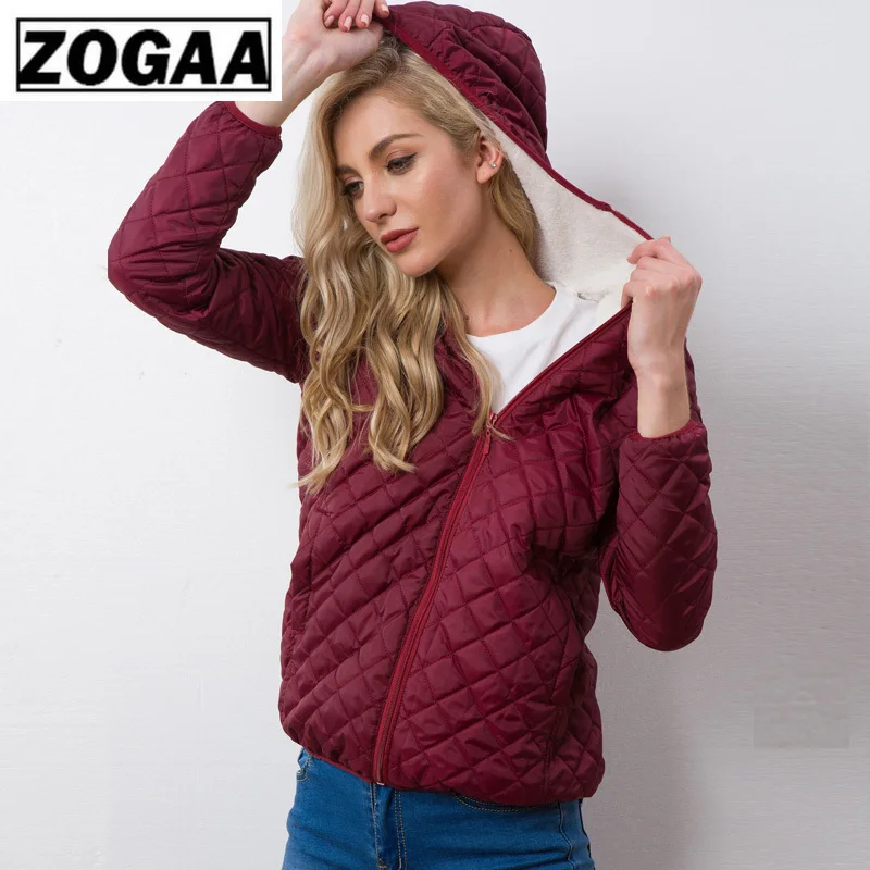 

Женская Осенняя куртка ZOGAA, Базовая куртка из вельвета и овечьей шерсти с капюшоном, хлопковая куртка, зимняя верхняя одежда