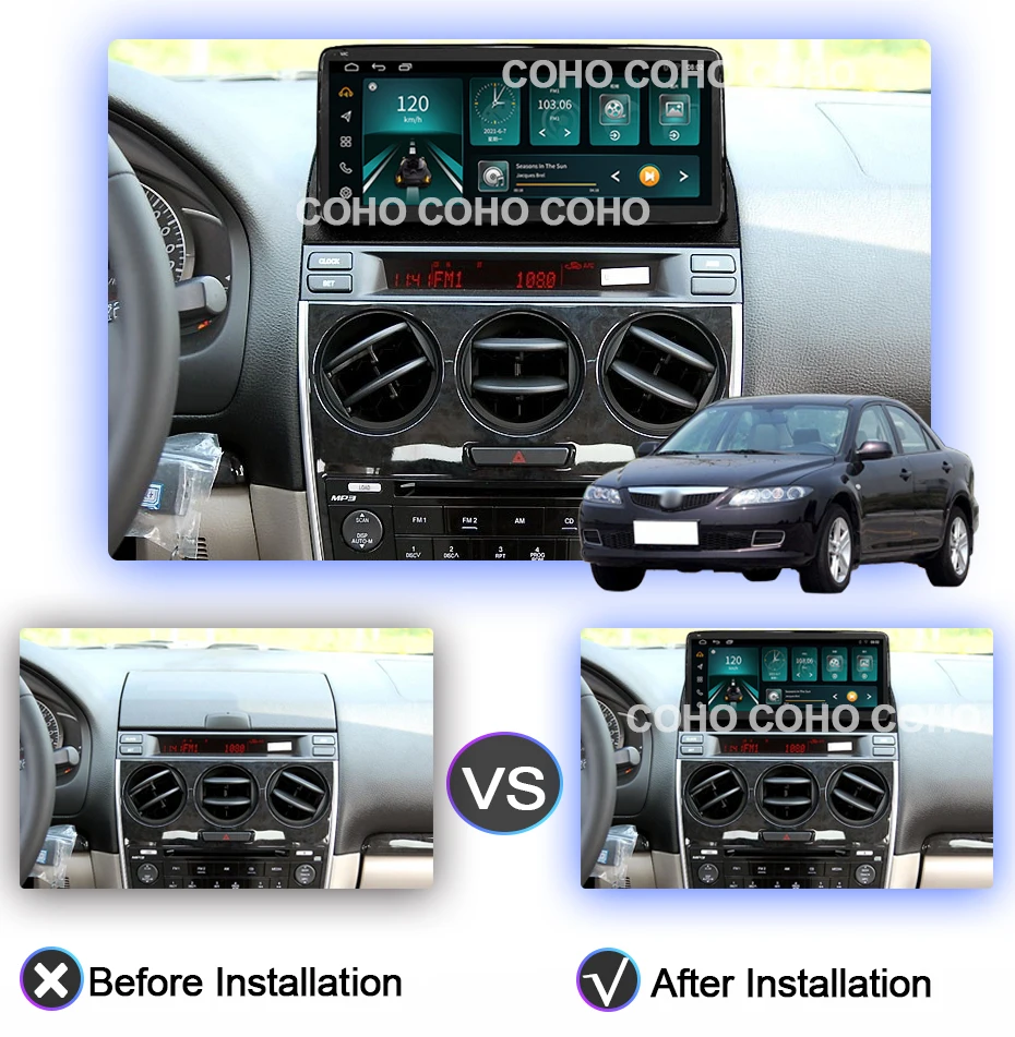 10 25 'дюймовый COHO для Mazda 6 2002-2008 Android Octa Core + 128G стерео радио Автомобильный