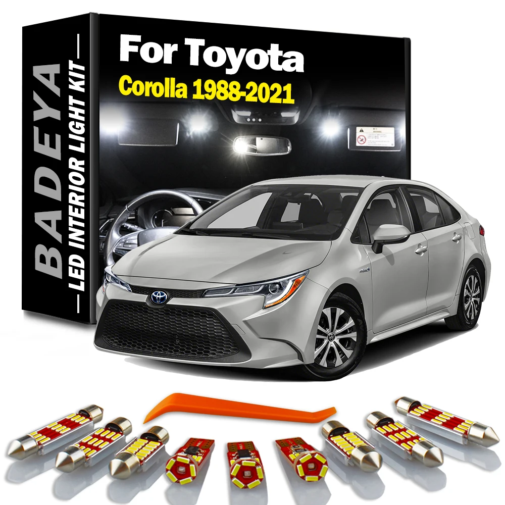 

BADEYA Canbus Car LED Interior Light Kit For Toyota Corolla 1988-2015 2016 2017 2018 2019 2020 2021 Dome Map Trunk Lamp No Error