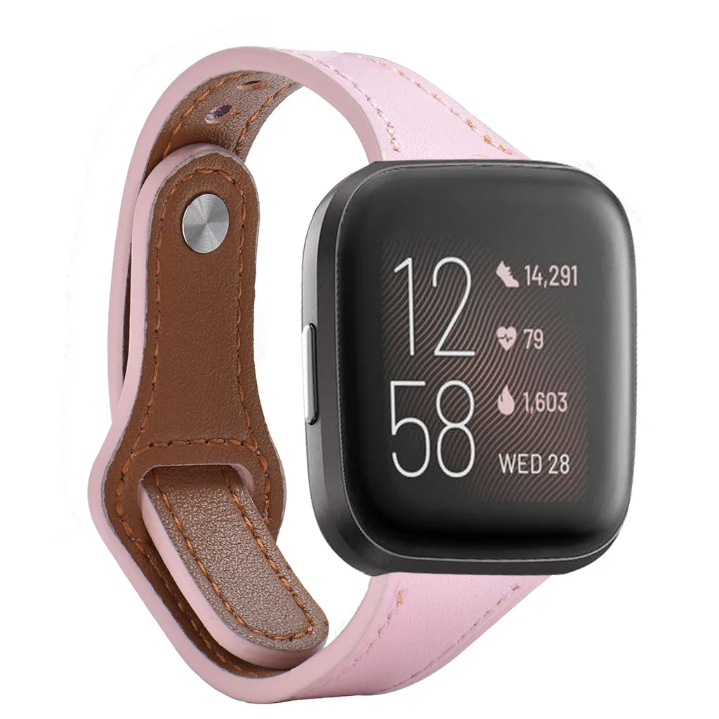 Замена браслета роскошный кожаный ремешок для Fitbit Versa 2 Смарт часы ремешок сменный браслет наручных часов ремешок для умных часов Ремешок