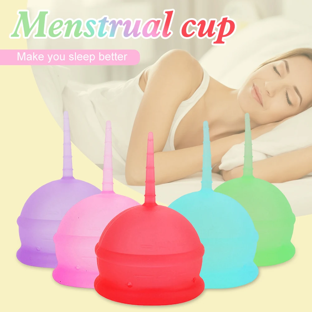 

Reusable Menstrual Cup Washable Soft Silicone Period Cup for 12 Hours Protection Easy Storage Period Cup Size S, L