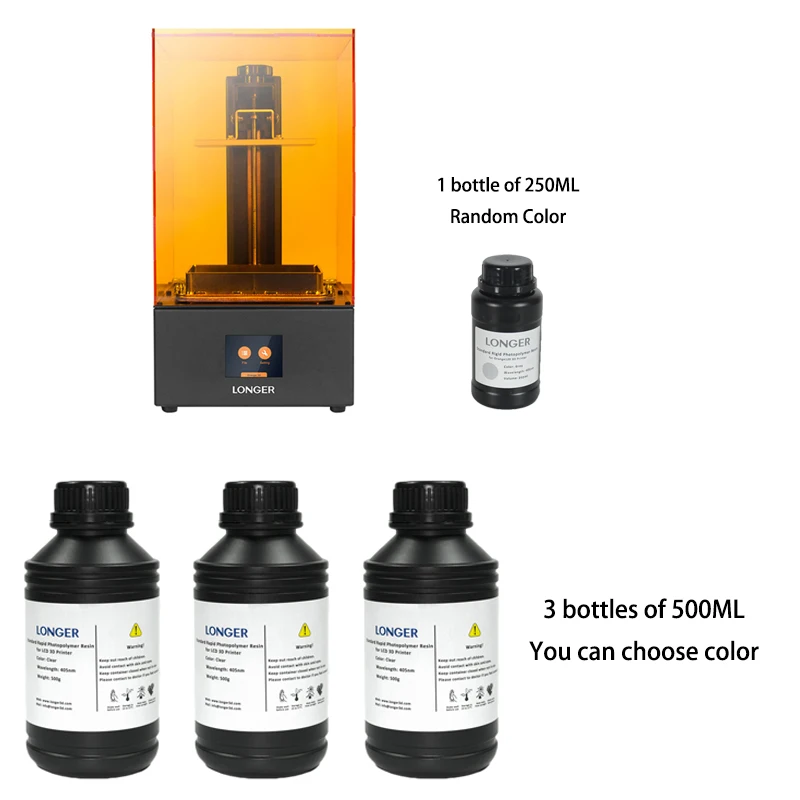 Orange10 1.5L Resin Высокая Точность lcd 3d принтер металлический корпус быстрая нарезка УФ смолы 3d принтер обновленный светильник источник быстрого прототипирования 3D Друкер - Цвет: Orange10 1.5L Resin